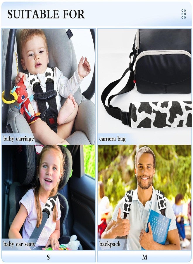 Vdsrup Seat Belt Covers 2 Pack Cow Print Car Seat Strap Covers Super Soft Black White Car Seat Neck Cover for Boys Girls Adults Babies M - Image 5